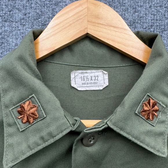 Vintage US Air Force Utility Shirt Men's 16.5x32 Military Airlift Command Patch - Picture 7 of 10